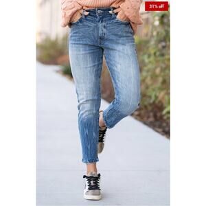 Kancan Relaxed Fit High Rise Mom Jeans Acid Wash Sz 13/30 NWT